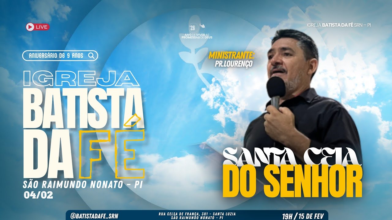 3° CULTO DE ANIVERSÁRIO IBF - SANTA CEIA DO SENHOR!