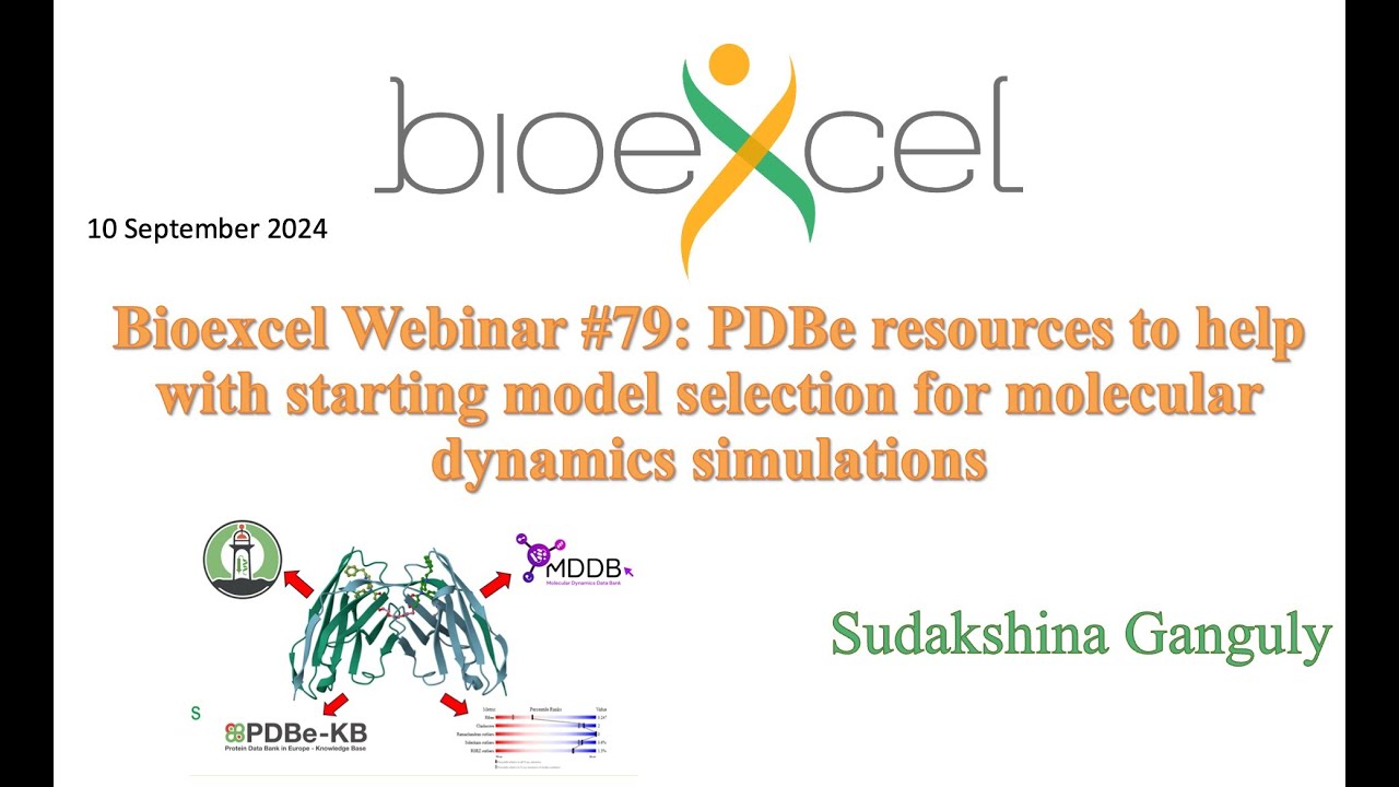 BioExcel Webinar #79 PDBe resources, starting model selection for molecular dynamics simulations