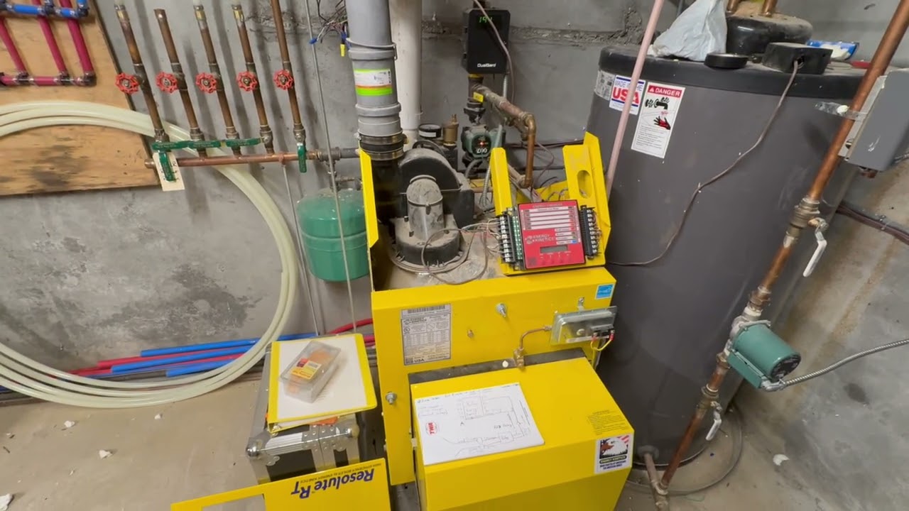 Energy Kinetics System 2000 Boiler connecting Radiant heat wiring