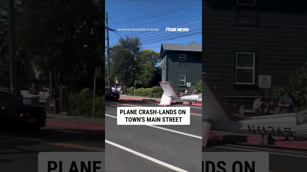 SEE IT: Plane CRASH-LANDS on town&rsquo;s Main Street #foxnews #news #shorts #airplane #california