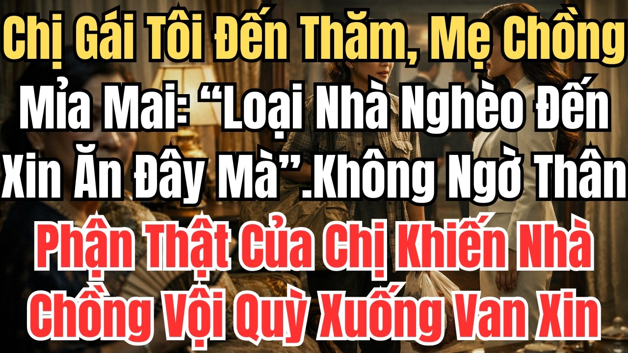 Chị Gái Tôi Đến Thăm, Mẹ Chồng Buông Lời Mỉa Mai: 