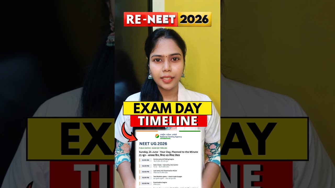 RE-NEET 2026 Exam Day Timeline Released🔥#neet2026 #neet #reneet #nta #neetexam #trending #yt #viral