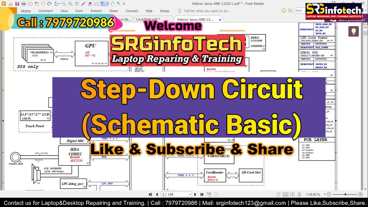 Laptop Step-Down circuit - Schematic Basic - Laptop Chip-Level Practical Based Training #SRGinfoTech