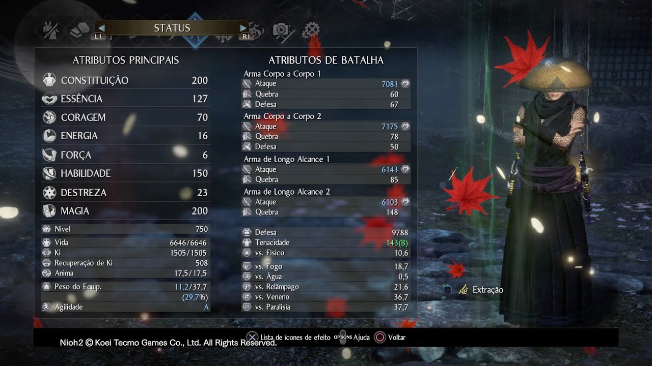 Nioh 2 - Build do Samurai Purificado - Izanagi + Susano - Build detalhada- LEIA A DESCRIÇÃO DO VÍDEO