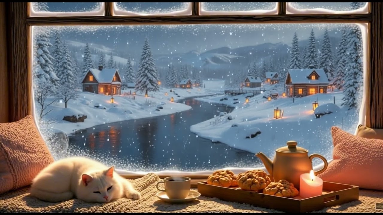 Serenity in the Frost: A Cozy Cabin Sanctuary with the Sound of Winter Wind