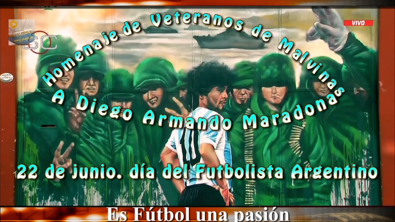 Homenaje de Veteranos de Malvinas a Diego Armando Maradona 22/6/2021