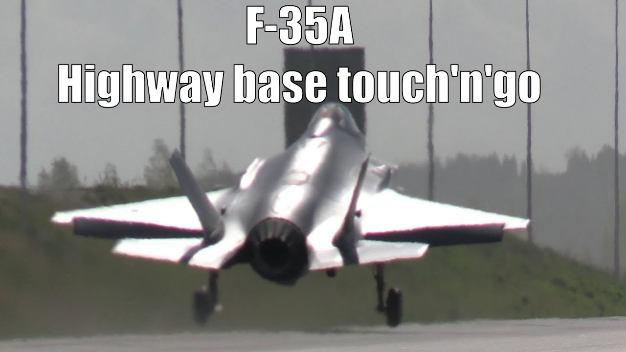 Three F-35A Approach And Touch'n'Go Trainings - Close - Dutch Air Force - Baana 25 Finland [4K]