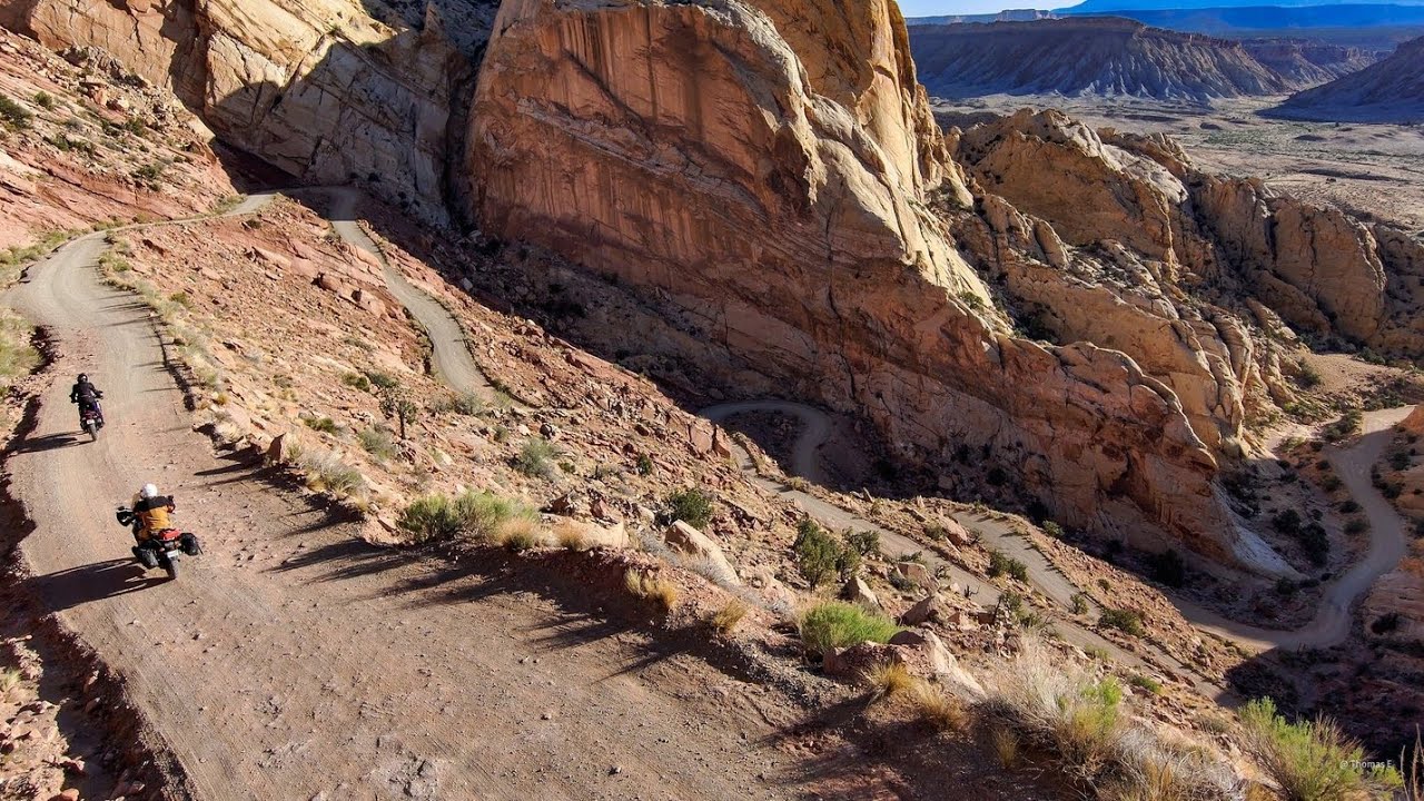 Adventure Moto riding Burr Trail in Capital Reef NP