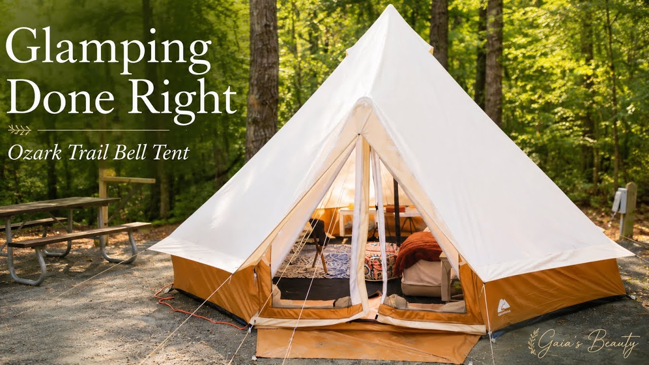 Glamping Done Right In The Ozark Trail 15x15 Bell Tent | Beautiful Sunset Janes Island MD | Site #18