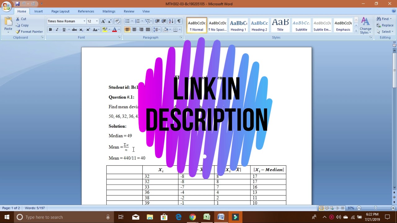 MTH302 assignment 03 solution file spring 2019