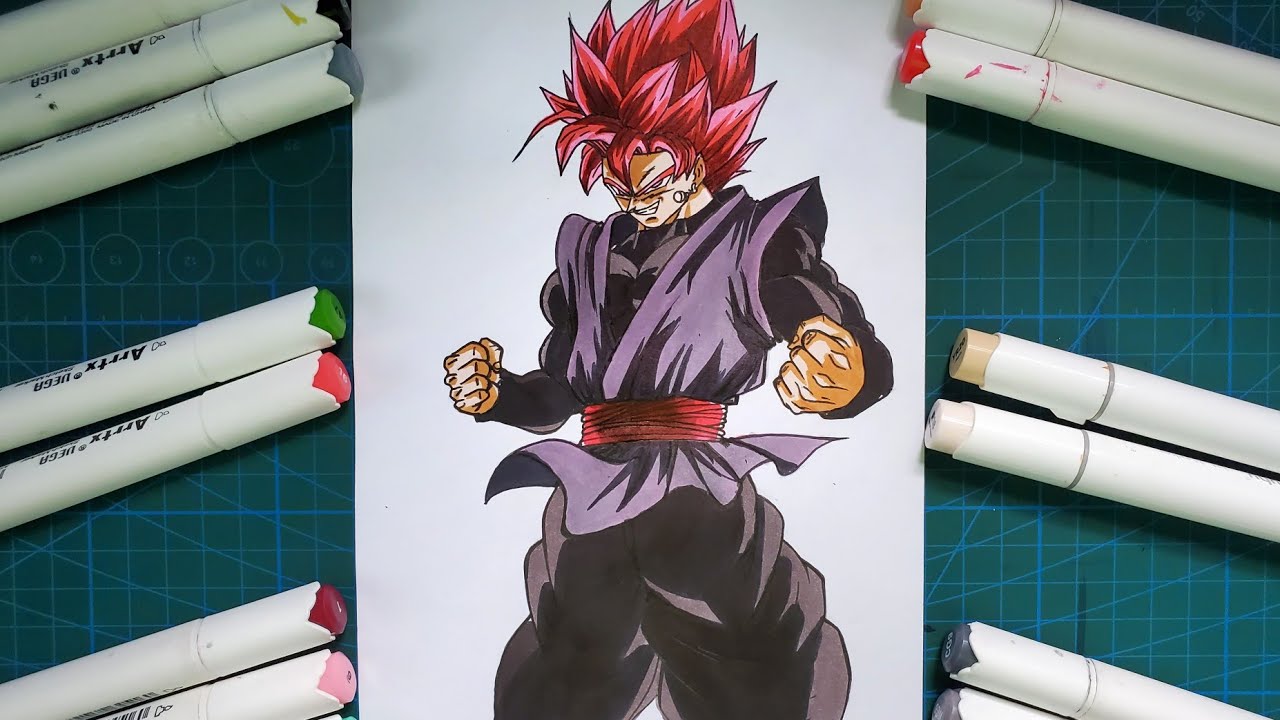 How to Draw Goku Black Super Saiyan Rose 💥[Dragonball Manga] step by step drawing tutorial
