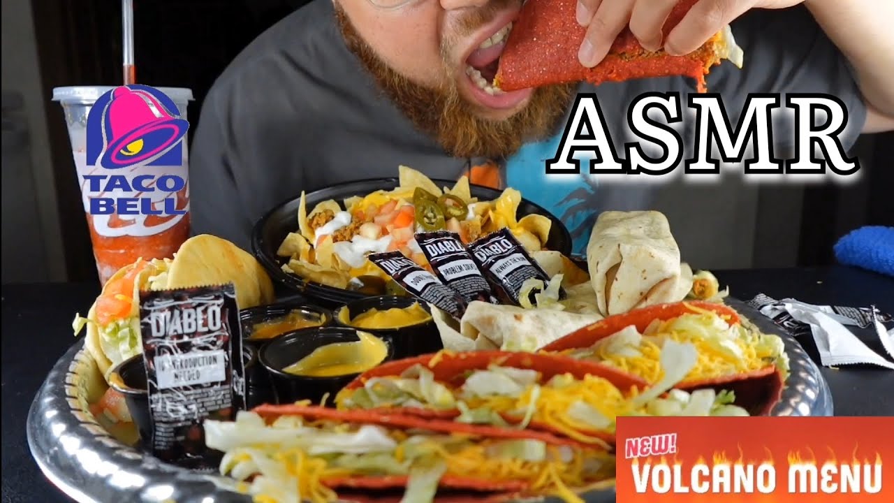 ASMR TACO BELL'S (NEW) VOLCANO MENU ITEMS! (CRUNCHY EATING SOUNDS!)