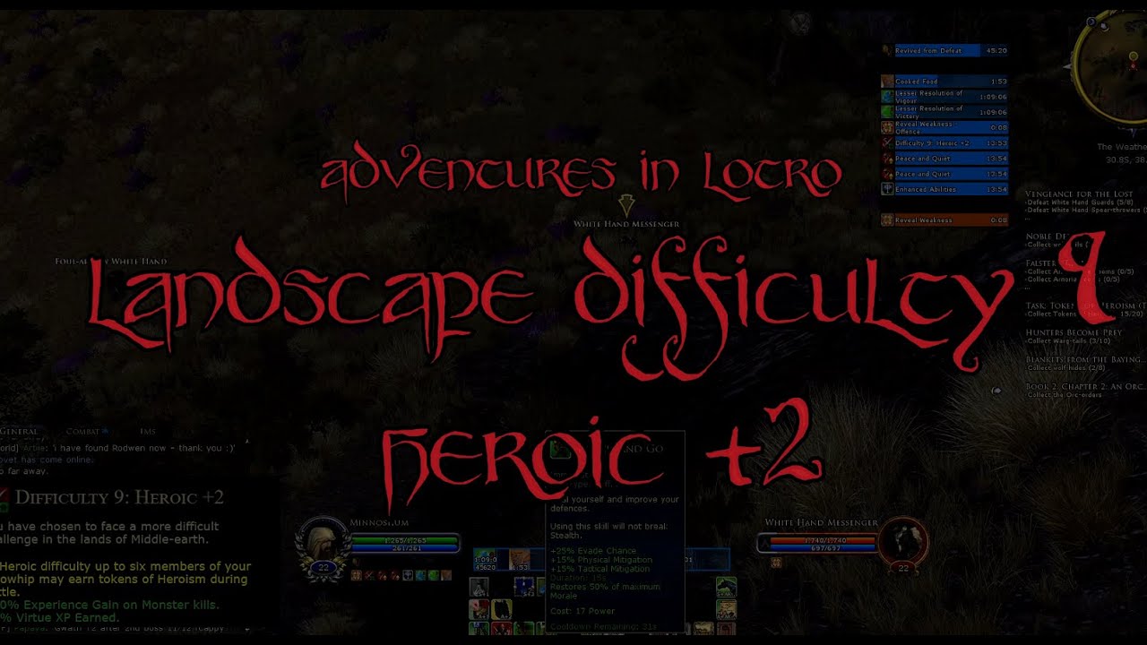 Lotro Landscape Difficulty 9 Adventures: Killing an On Level Signature