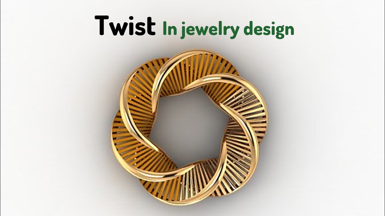 3D jewelry design _ 3D tutorial #35 : How to make a twisted shape in matrix9 | دستور توييست در طراحي