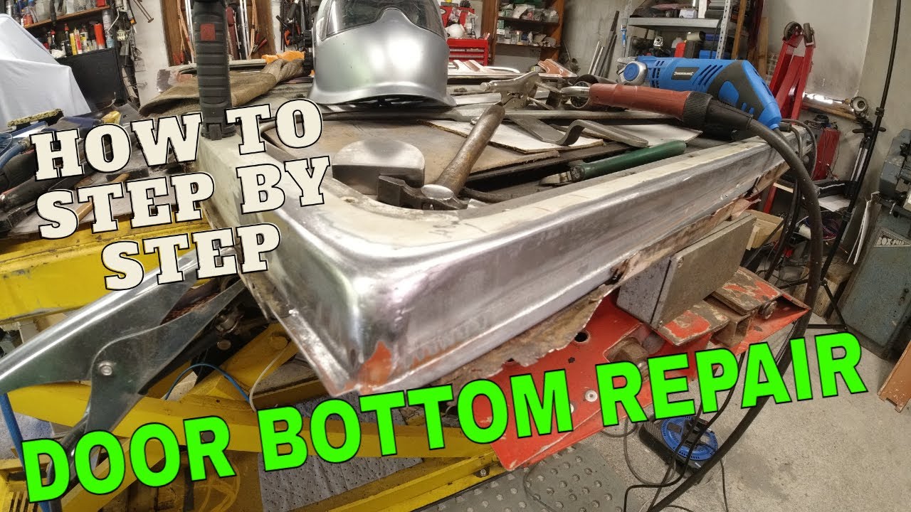 Ремонт нижней части ржавой двери VW BEETLE, часть 3