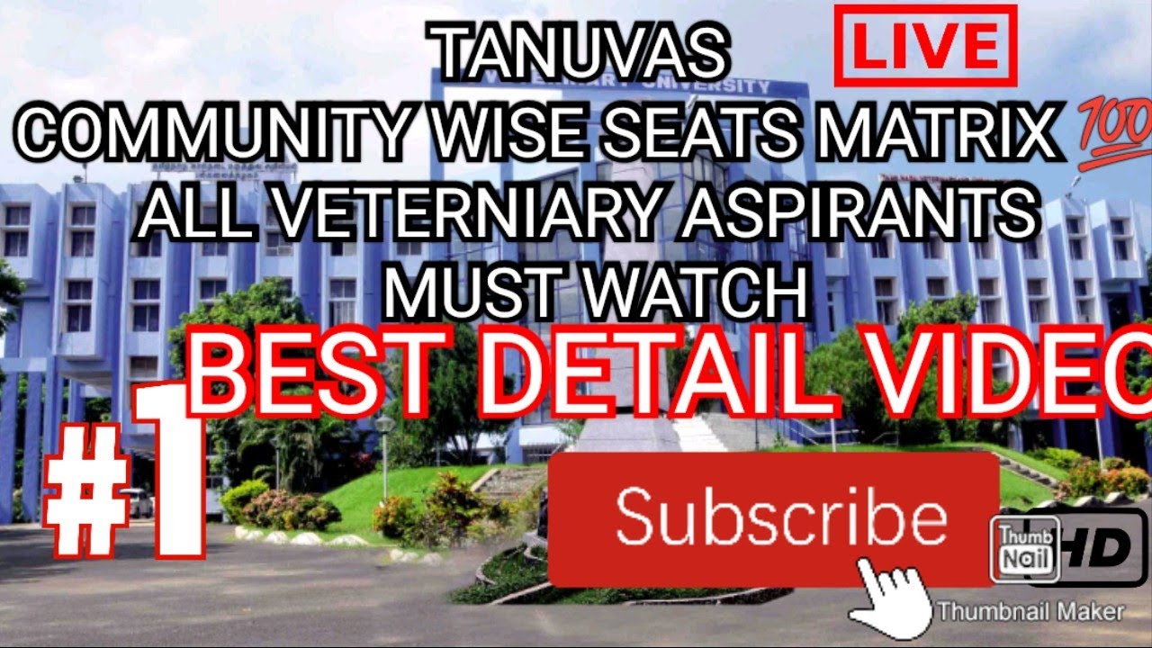 💯TANUVAS BVSC & AH VETERNIARY COMMUNITY WISE SEATS MATRIX 💯 ITHU THAN UNMAI PARUNGA ALL MUST WATCH