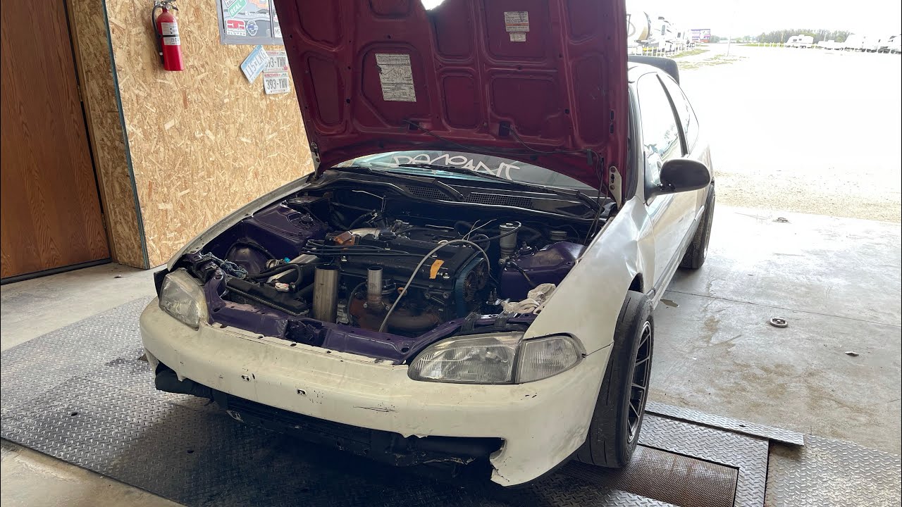 Turbo B16 EG Civic Hatch Struggles To Make 300 HP On The Dyno . Poor Ebay Turbo