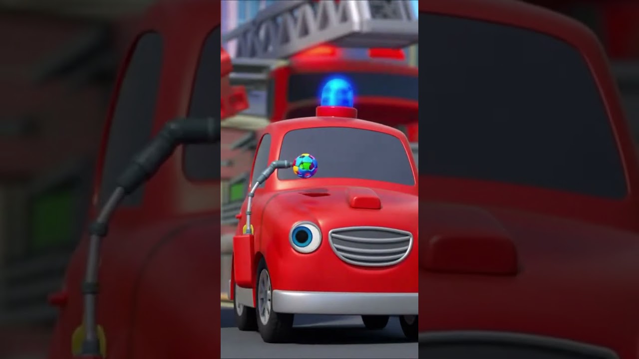 The Helping Car and the Fire Truck Rescue 🚗🔥 | Teamwork & Kindness | Car Cartoon for Kids