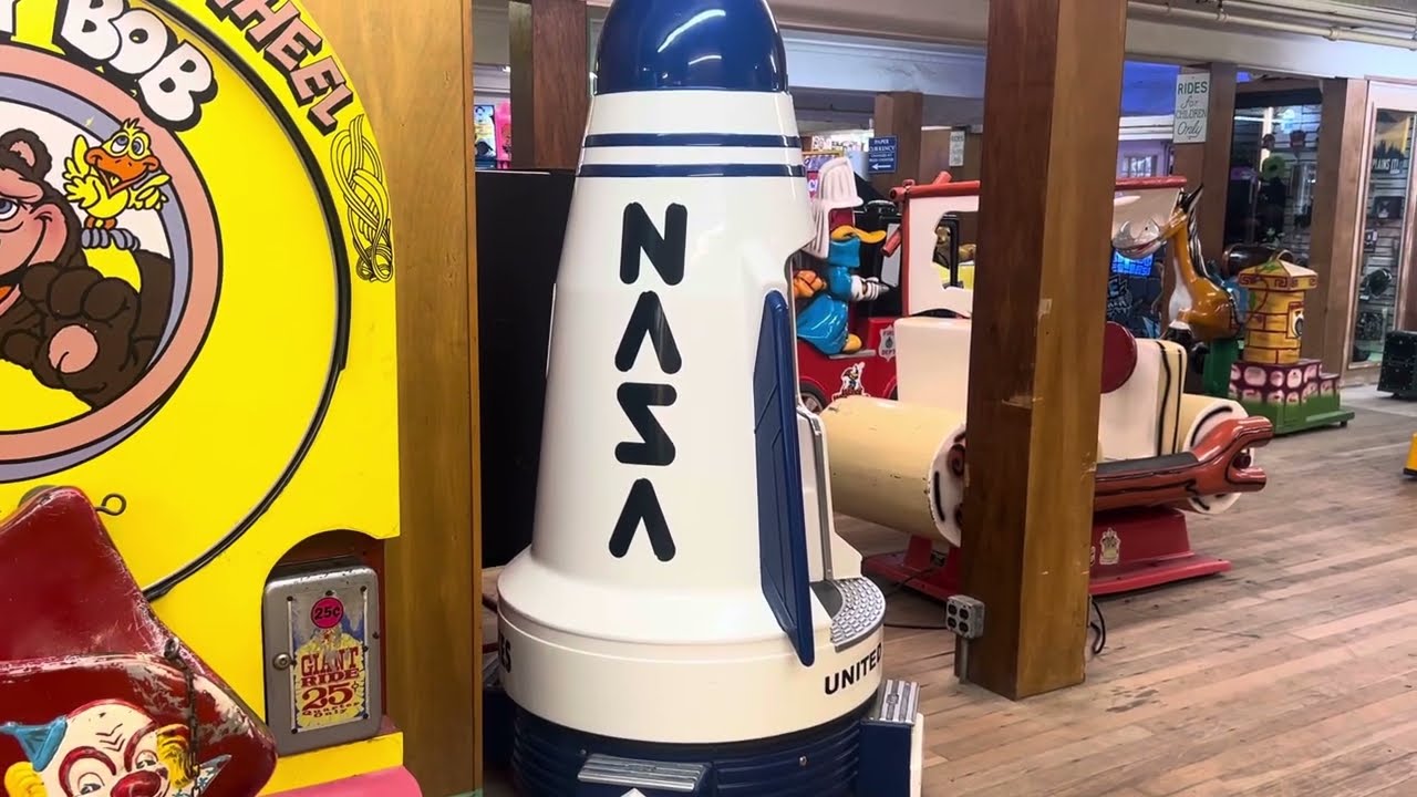 RG Mitchell 1990s NASA Space Rocket kiddie ride (with Space shuttle audio) (Faulty)
