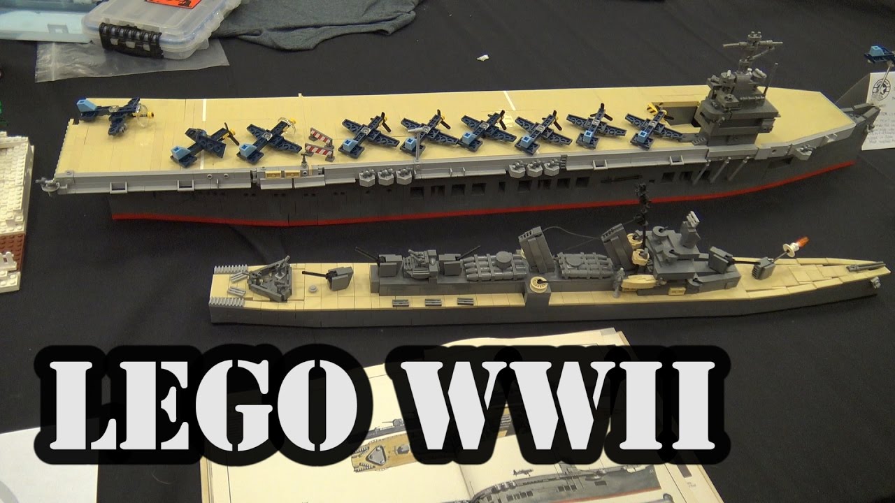 LEGO USS Johnston and USS Sangamon WWII Ships | World War Brick 2017