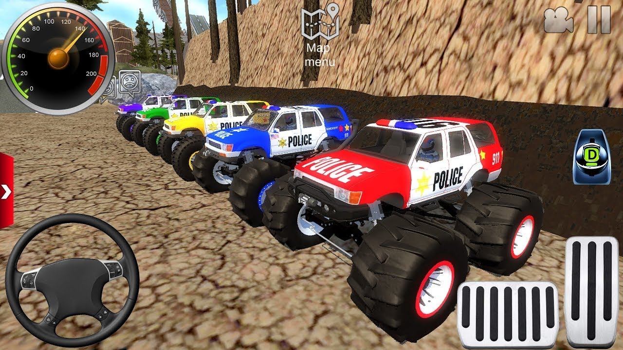 Juegos De Carros Police Monster Truck Impossible Driver Car Extreme Racing For Android Mud Gameplay