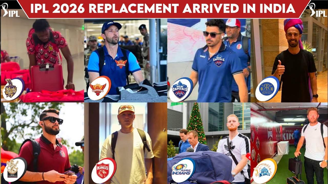 10 Replacement & Reserved Players Arrived in India For The IPL 2026 | IPL 2026 Replacement Arrival