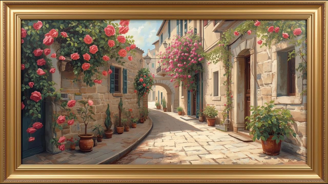 Timeless Villages  Painting | Art Frame Screensaver | Full HD 1080p 