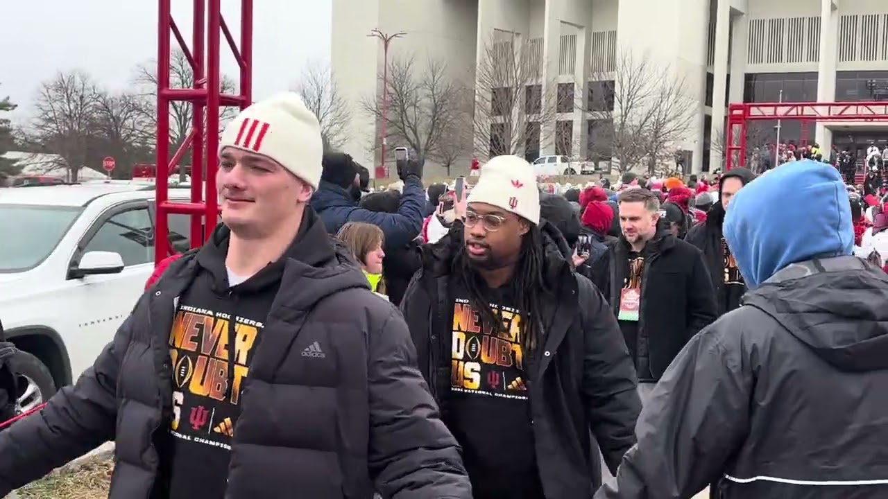 Indiana Football takes The Walk ahead of their National Championship celebration 