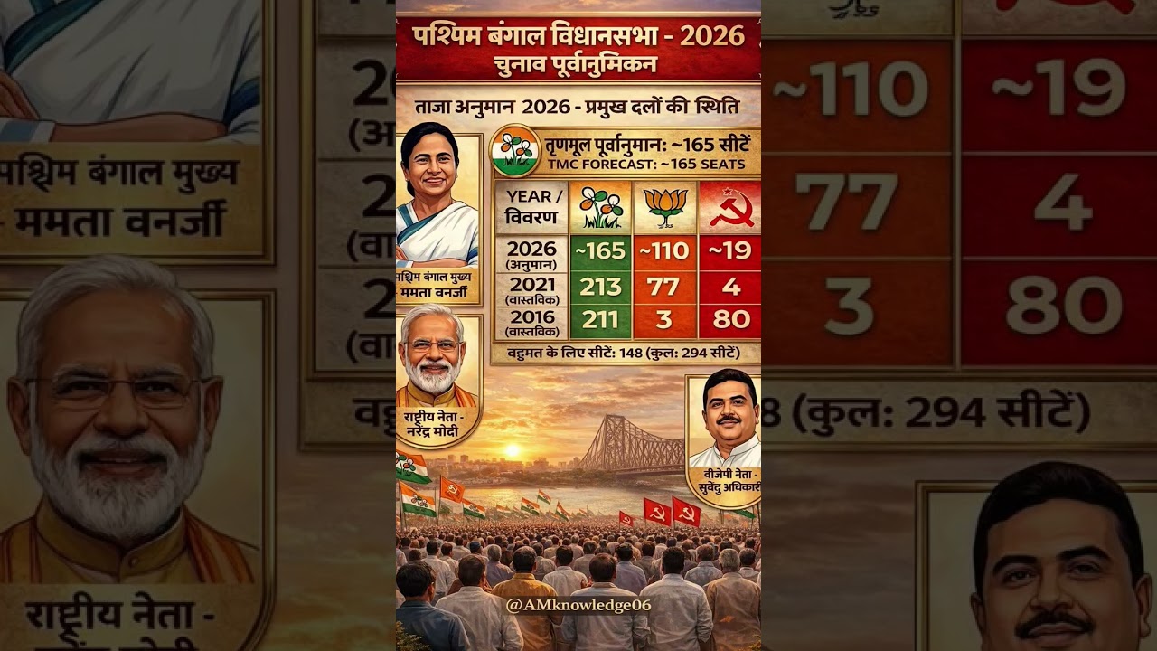 🔥 2026 West Bengal Election Prediction 😱 | Mamata vs Modi | TMC 165 Seats? Full Analysis!
