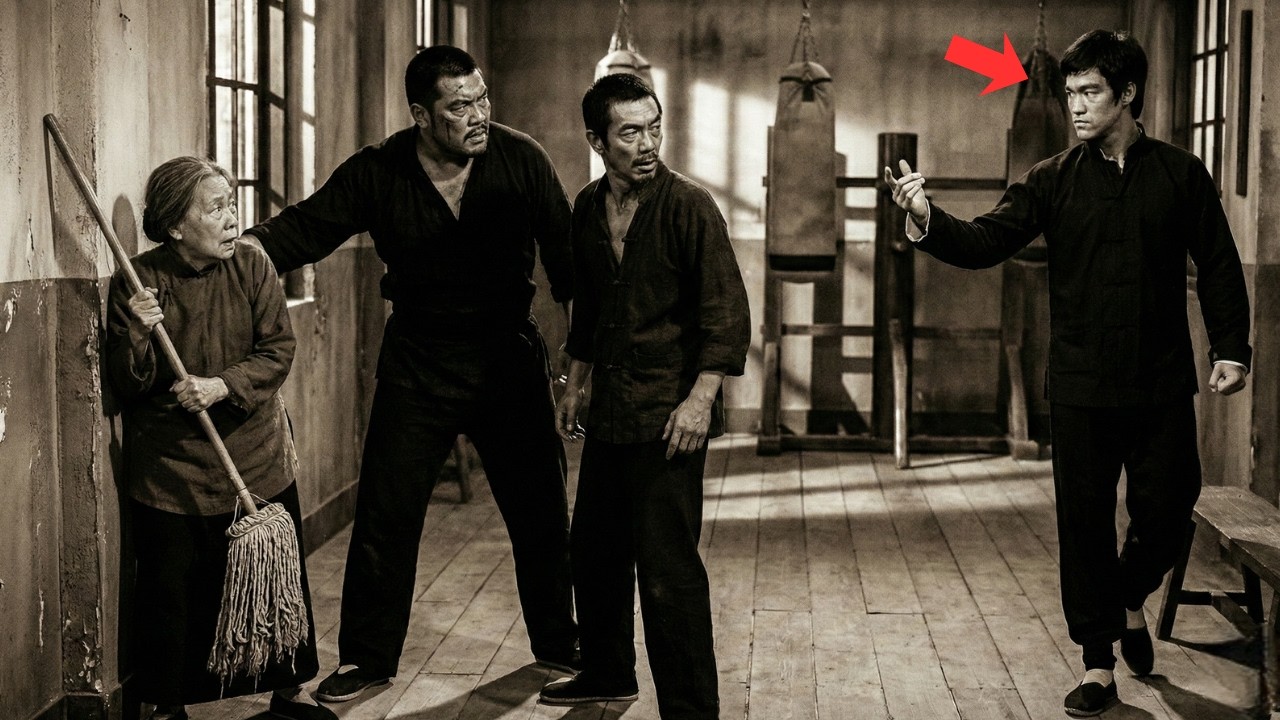 Zwei Kampfmeister Demütigten Eine Alte Frau — Bruce Lee Stand Auf Und Strafte Beide