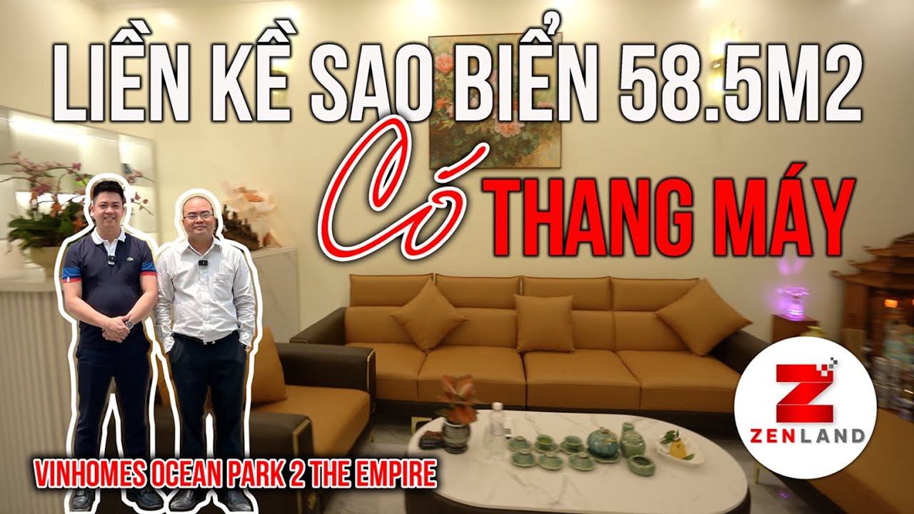 Thiết kế LIỀN KỀ 58.5m2 Sao Biển có THANG MÁY tại Vinhomes Ocean Park 2- The Empire