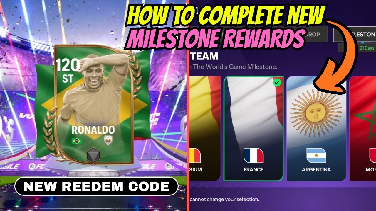 New redeem code! 120 Ronaldo! How to complete milestone rewards | Fc Mobile