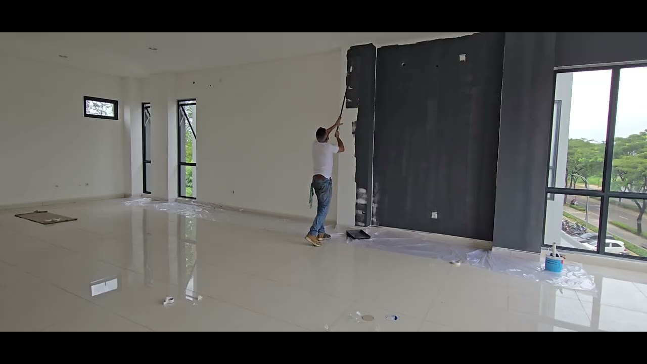 How to apply colored paint on white wall Time-lapse