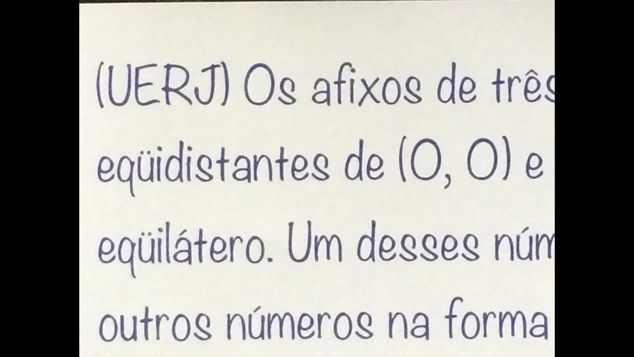 MFUNA | NC4 - Três números complexos que desenham um TRIÂNGULO EQUILÁTERO