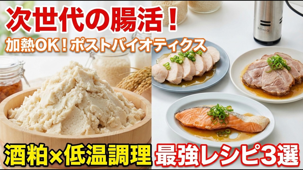 【次世代の腸活】酒粕×低温調理で作る「ポストバイオティクス」最強レシピ3選！鶏・豚・鮭が激変