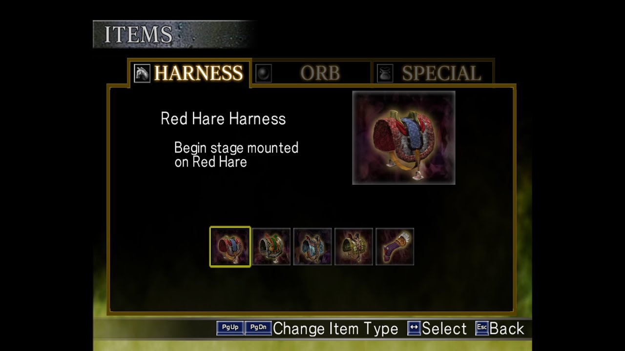 Dynasty Warriors 4 Hyper - RED HARE HARNESS