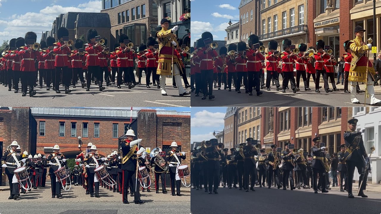State Visit of the French President - Bands and Troops March leave Victoria Barracks