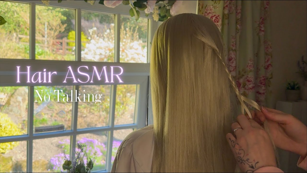 ASMR Hair Plaiting with Hair Brushing & Hair Play | Light & Gentle Hair Perfecting & Touching