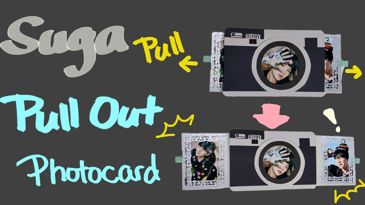 BTS Suga (Min Yoongi) Hand Craft / Hand Made Pull Out Photo Card [R Luck]