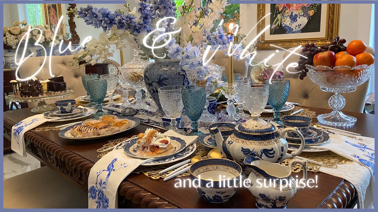 How to Decorate w/ BLUE & WHITE CHINOISERIE TEA PARTY for FALL | Interior Design | #chinoiseriechic