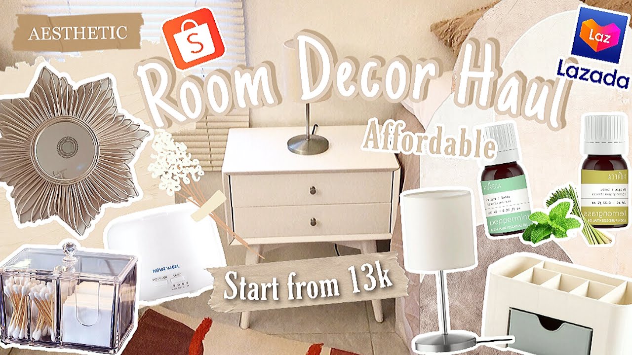 Affordable Room Decor Haul✨ (Lazada & Shopee Finds) | New side table, mirror, storage box, etc