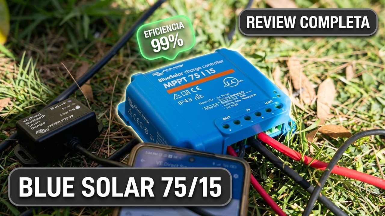 Review regulador Victron Blue Solar 75/15 y ejemplo impacto de sombras en el rendimiento de un panel