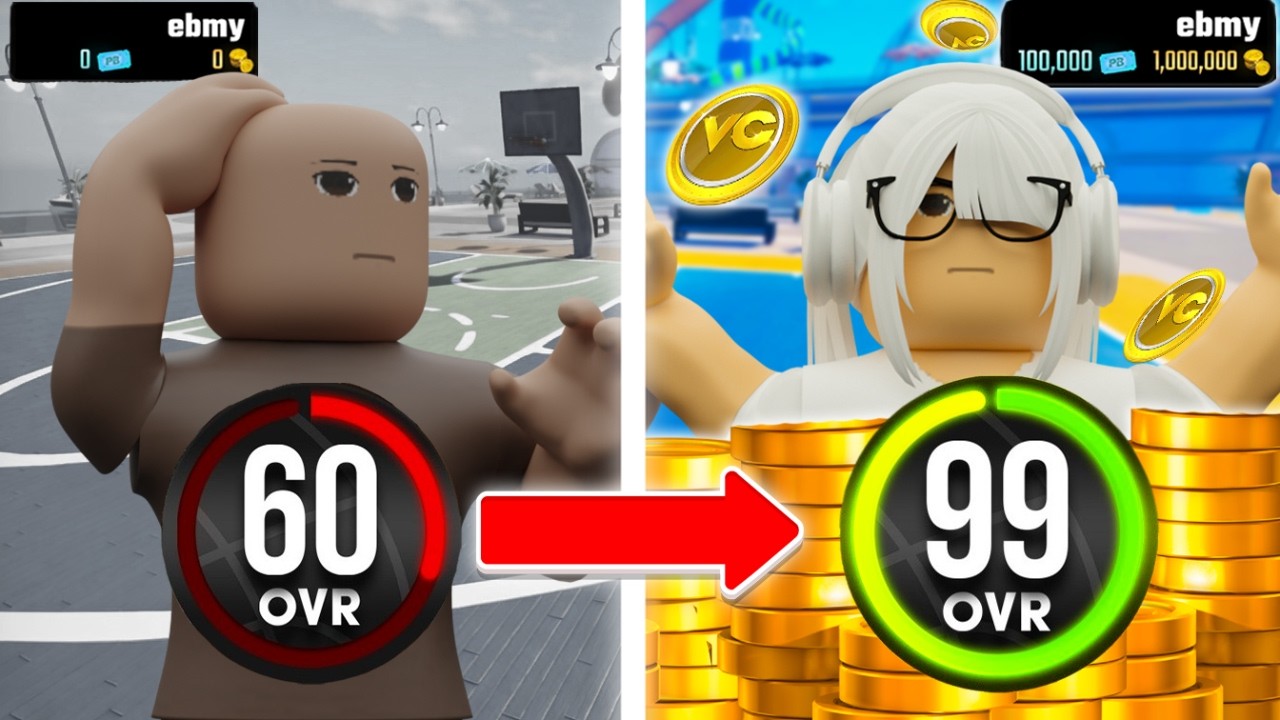 EASY VC GLITCHES To Go 60 To 99 OVR In Playground Basketball! (Roblox)