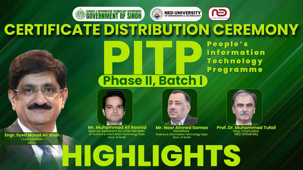 PITP Success Story Continues | Batch I Certificate Ceremony | NED University | 2025