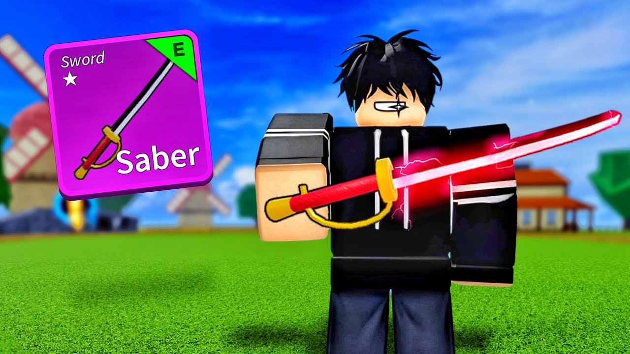 ကျွန်တော် Red - haired shanks ကိုင်တဲ့ Saber ဓားကိုရခဲ့တယ် | Saber sword in Bloxfruit ( ROBLOX )
