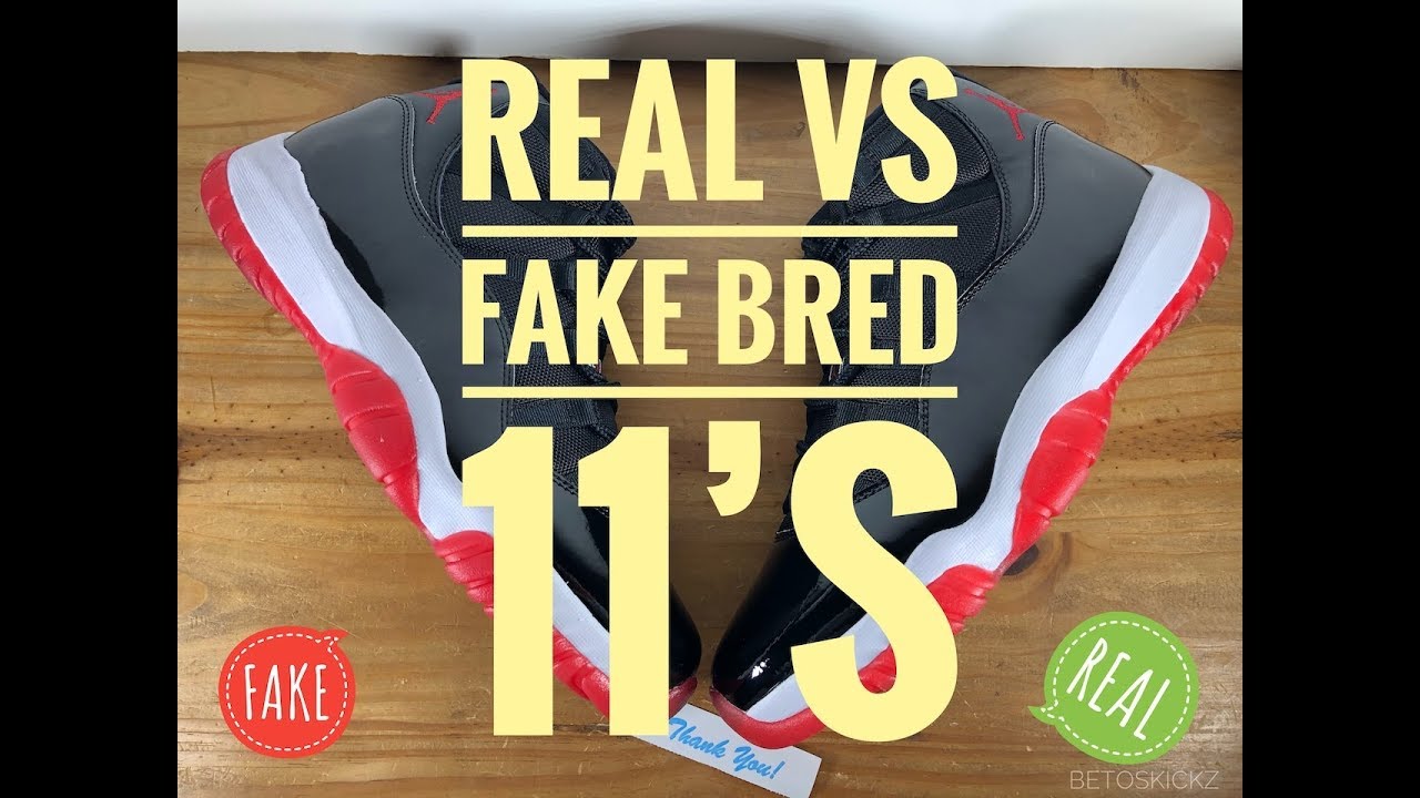 REAL VS FAKE JORDAN 11 BREDS 2019