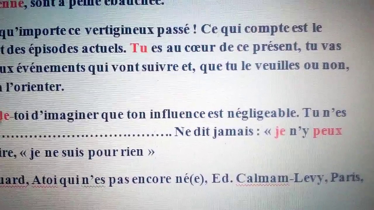 كيف ابين حضور الكاتب comment peut-on justifier la présence de l'auteur