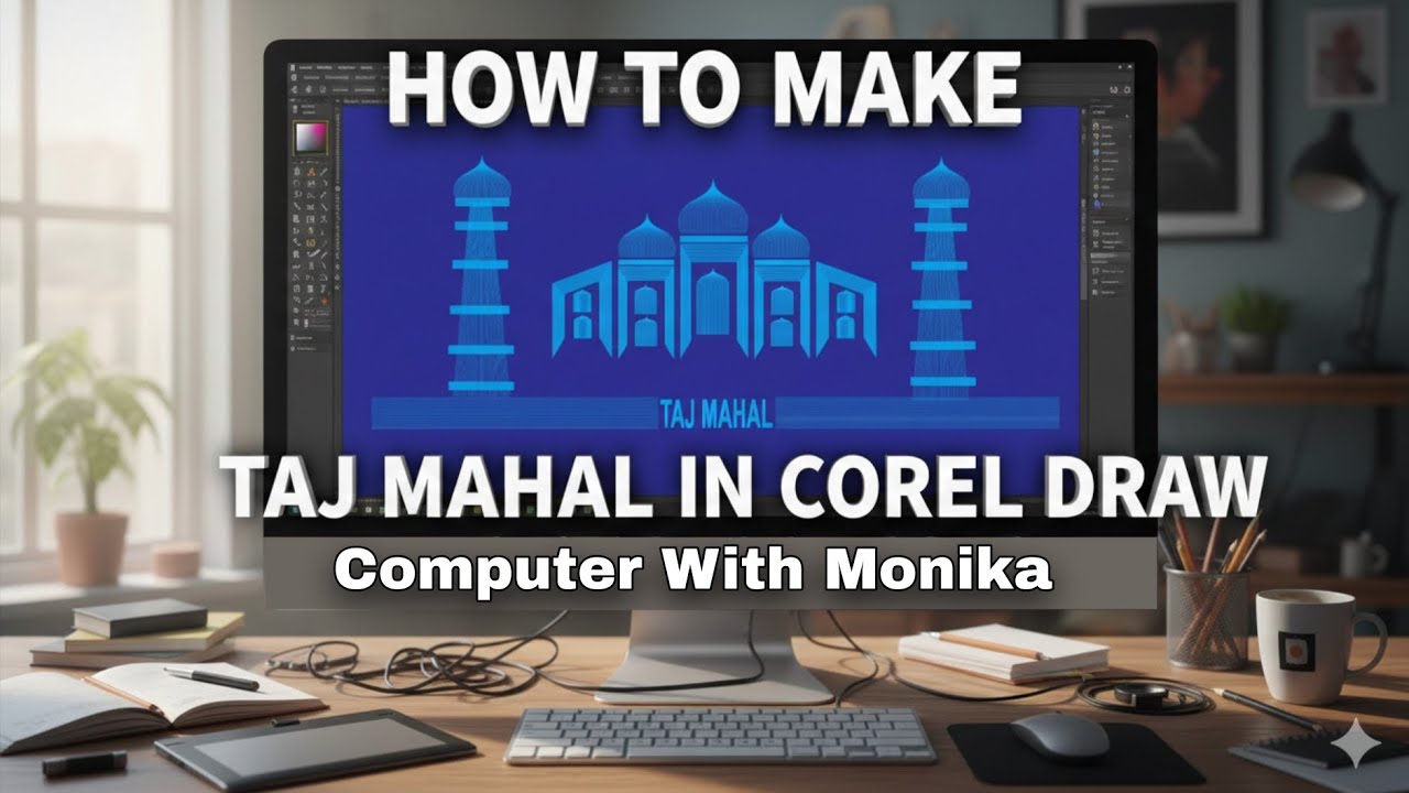 How to Create Taj Mahal in CorelDraw | Interactive Blend Tool ka Magic | Line Art in CorelDraw |