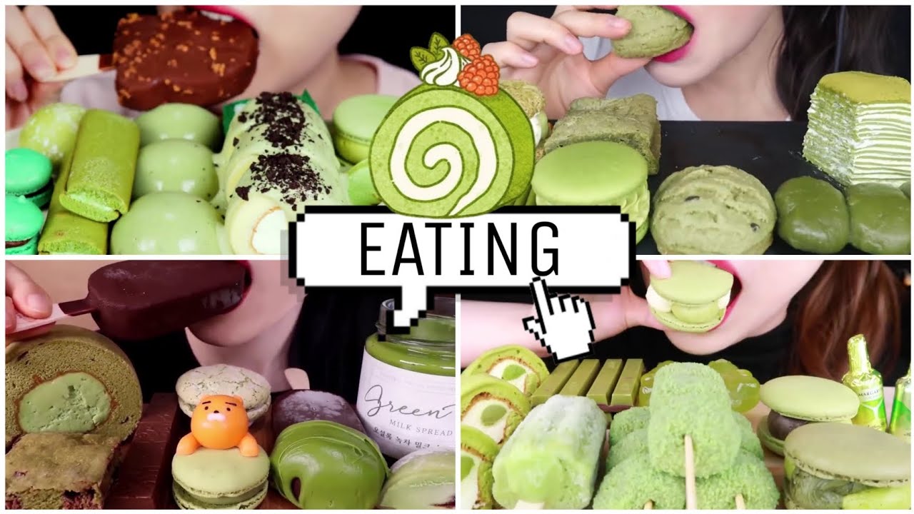 GREEN TEA EATING SOUNDS||compilation||MUKBANG [ASMR] NO TALKING||edit