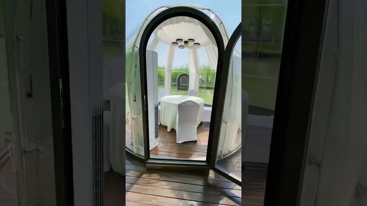 Awesome outdoor restaurant with a transparent dome design 👍#dome #igloo #short